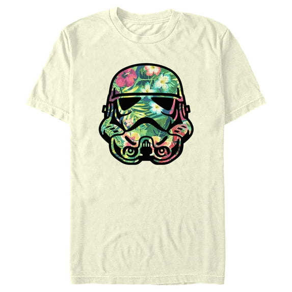 Men's Star Wars Stormtrooper Tropical Portrait Graphic Tee Beige Medium