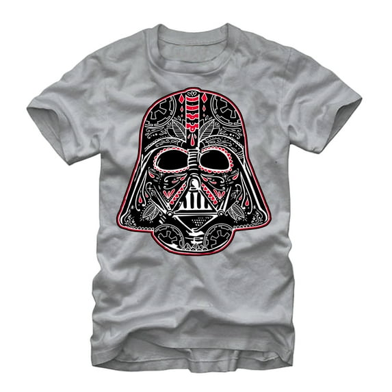 Men's Star Wars Sugar Skull Vader Graphic Tee Silver Medium