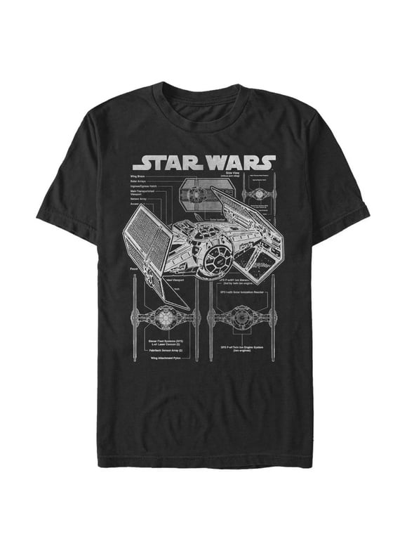 Men's Star Wars TIE Fighterprint Graphic Tee Black 3X Large