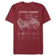 thumbnail image 1 of Men's Star Wars TIE Fighterprint Graphic Tee Cardinal 3X Large, 1 of 4
