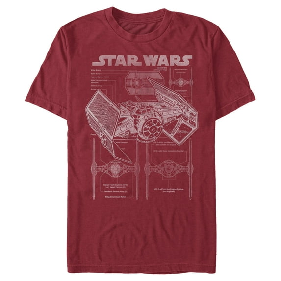 Men's Star Wars TIE Fighterprint Graphic Tee Cardinal Large