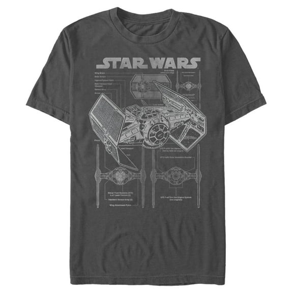 Men's Star Wars TIE Fighterprint Graphic Tee Charcoal X Large