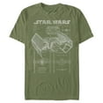 thumbnail image 1 of Men's Star Wars TIE Fighterprint  Graphic Tee Military Green 2X Large, 1 of 3