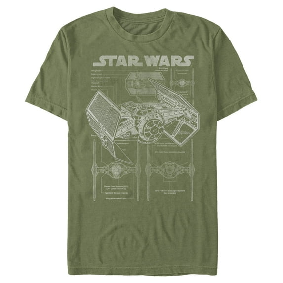 Men's Star Wars TIE Fighterprint Graphic Tee Military Green Small