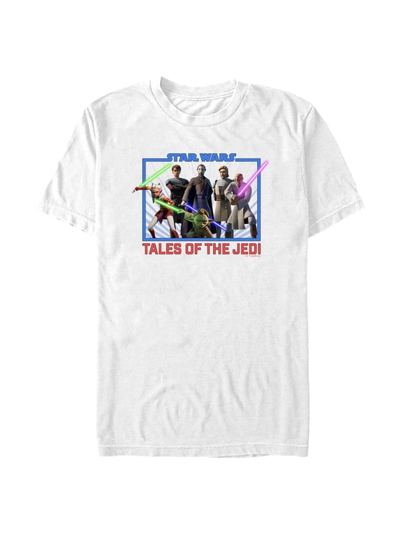 Men's Star Wars: Tales of the Jedi Group Square Graphic Tee White Small