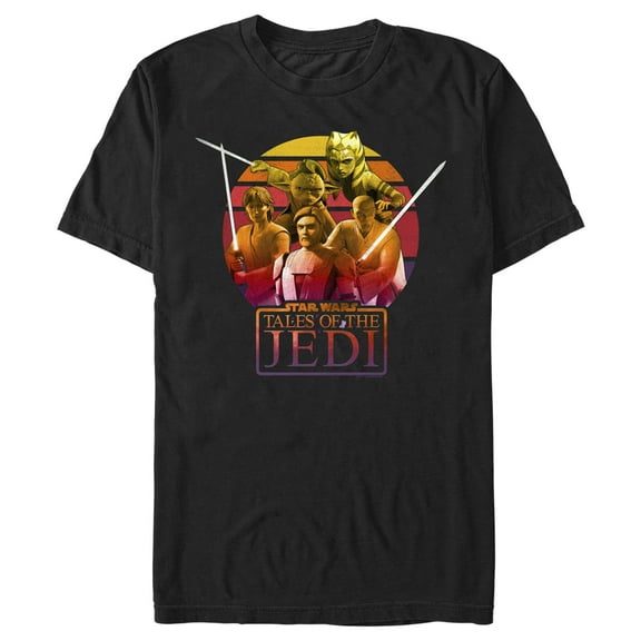 Men's Star Wars: Tales of the Jedi Ombre Group Graphic Tee Black 2X Large