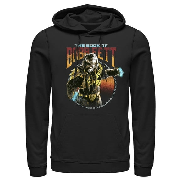 Men's Star Wars: The Book of Boba Fett Black Krrsantan  Pull Over Hoodie Black Small