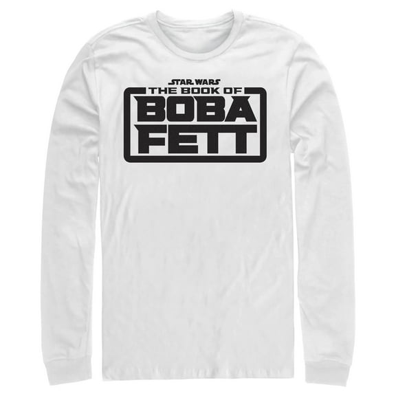 Men's Star Wars: The Book of Boba Fett Black Logo Long Sleeve Shirt White 2X Large