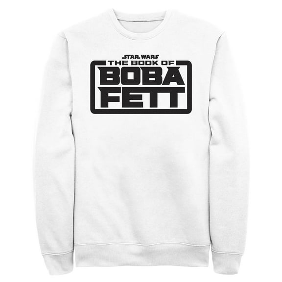 Men's Star Wars: The Book of Boba Fett Black Logo  Sweatshirt White X Large