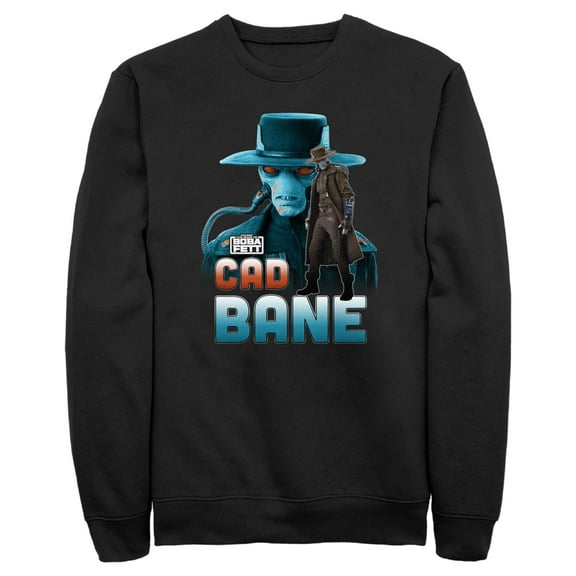 Men's Star Wars: The Book of Boba Fett Cad Bane Mercenary and Bounty Hunter Sweatshirt Black Small