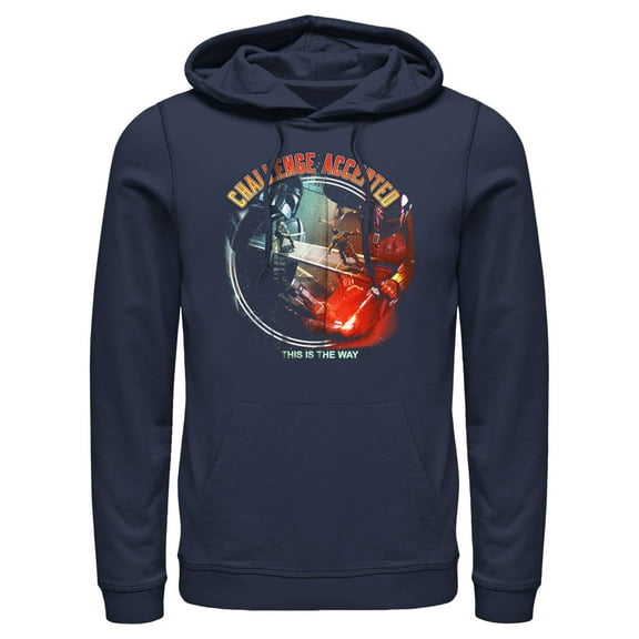 Men's Star Wars: The Book of Boba Fett Challenge Accepted This is the Way Pull Over Hoodie Navy Blue 2X Large