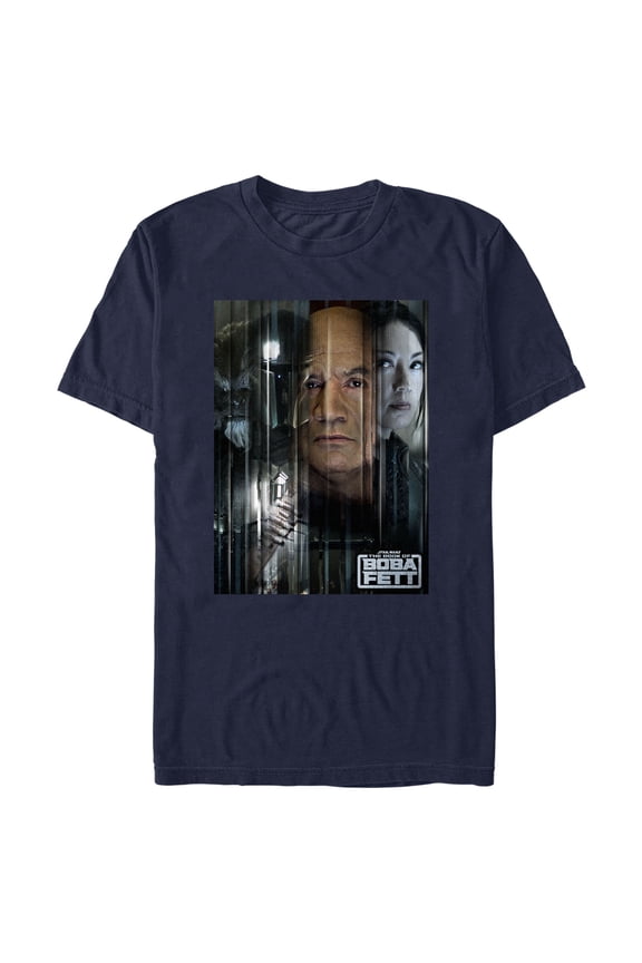 Men's Star Wars: The Book of Boba Fett Faces Of Heroes On Tatooine Graphic Tee Navy Blue X Large