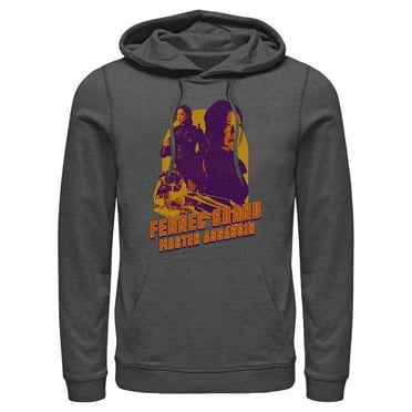 Men's Star Wars: The Book of Boba Fett Fennec Shand Master Assassin  Pull Over Hoodie Charcoal Heather Large