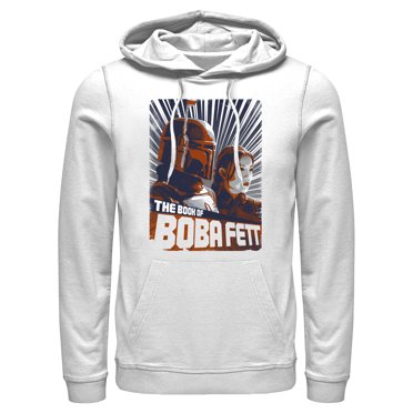 Men's Star Wars: The Book of Boba Fett Fennec and Boba Poster  Pull Over Hoodie White Large
