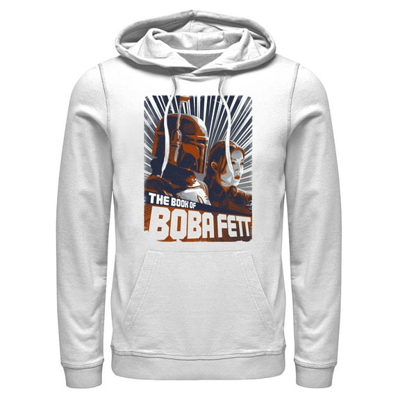 Men's Star Wars: The Book of Boba Fett Fennec and Boba Poster Pull Over Hoodie White X Large