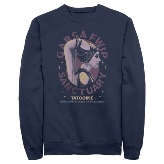 Men's Star Wars: The Book of Boba Fett Garsa Fwip Sanctuary Sweatshirt Navy Blue 3X Large