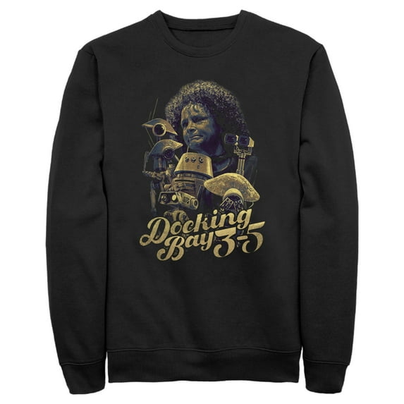 Men's Star Wars: The Book of Boba Fett Peli Motto Docking Bay 3-5 Sweatshirt Black 2X Large