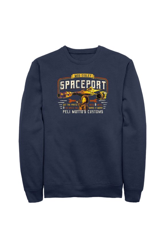 Men's Star Wars: The Book of Boba Fett Peli Motto's Customs Sweatshirt Navy Blue Small