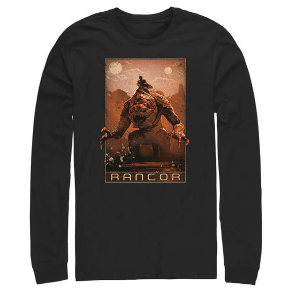 Men's Star Wars: The Book of Boba Fett Rancor on the Loose Long Sleeve Shirt Black X Large