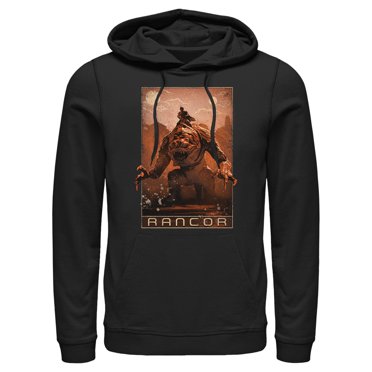 Men's Star Wars: The Book of Boba Fett Rancor on the Loose  Pull Over Hoodie Black X Large