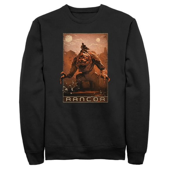 Men's Star Wars: The Book of Boba Fett Rancor on the Loose  Sweatshirt Black 2X Large