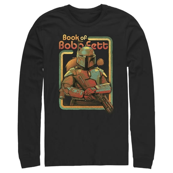 Men's Star Wars: The Book of Boba Fett Retro Portrait Long Sleeve Shirt Black X Large