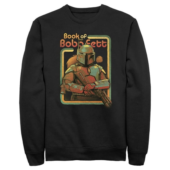 Men's Star Wars: The Book of Boba Fett Retro Portrait  Sweatshirt Black 2X Large