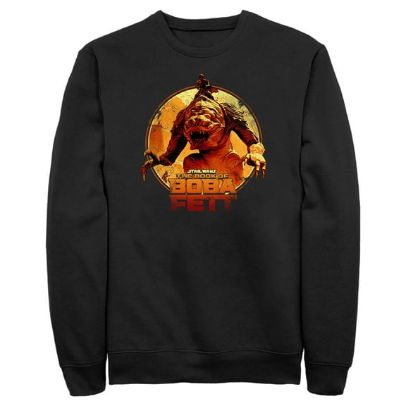Men's Star Wars: The Book of Boba Fett Riding the Rancor Sweatshirt Black Medium