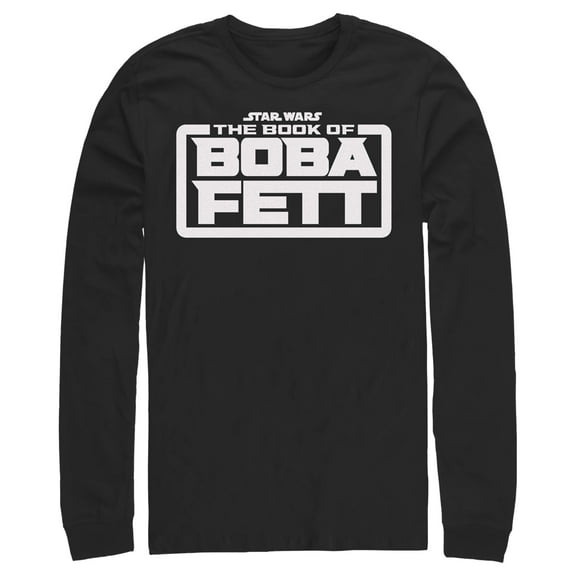 Men's Star Wars: The Book of Boba Fett White Logo  Long Sleeve Shirt Black X Large
