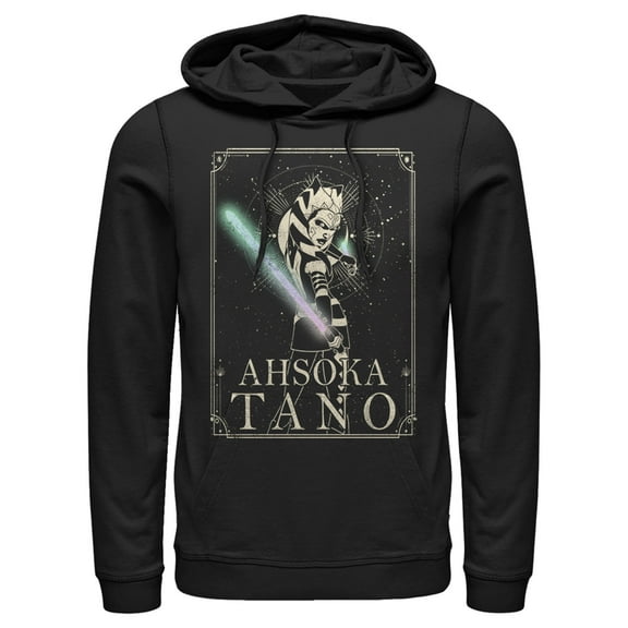 Men's Star Wars: The Clone Wars Ahsoka Tano Celestial Portrait  Pull Over Hoodie Black Medium