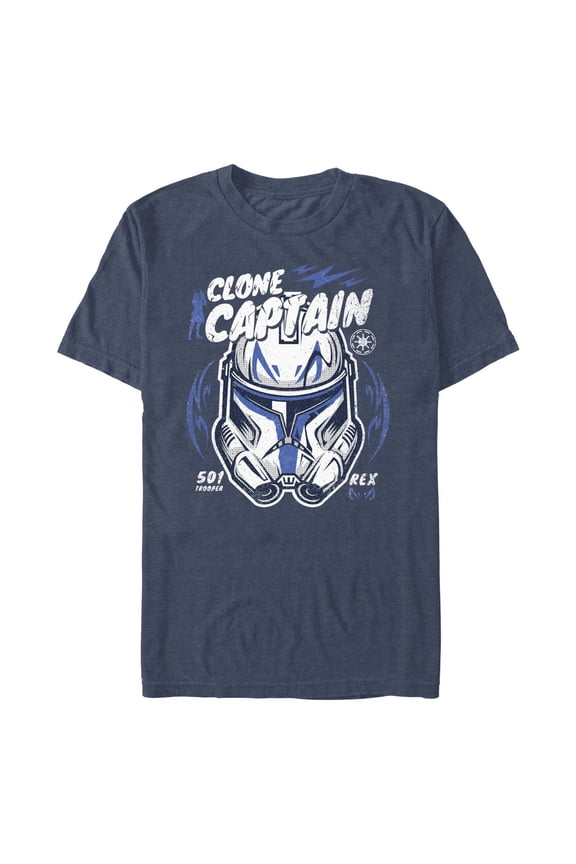 Men's Star Wars: The Clone Wars Captain Head Shot Portrait  Graphic T-Shirt