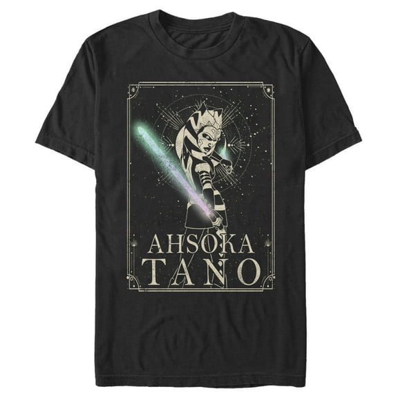 Men's Star Wars: The Clone Wars Clone Wars Ahsoka Tano Celestial Portrait Graphic Tee Black Medium