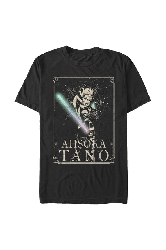 Men's Star Wars: The Clone Wars Clone Wars Ahsoka Tano Celestial Portrait Graphic Tee Black Medium