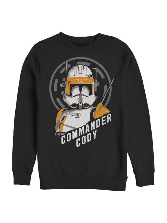 Men's Star Wars: The Clone Wars Commander Cody Bust Logo Sweatshirt Black 3X Large
