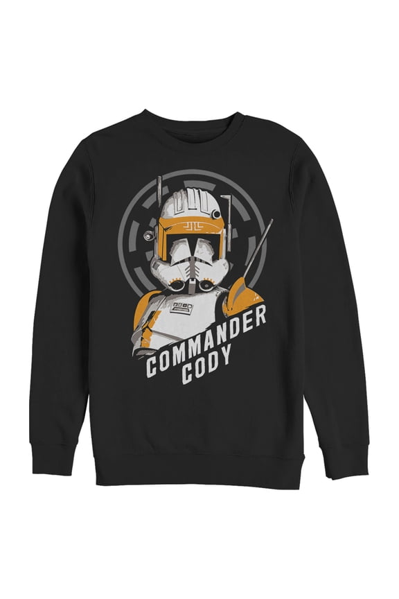 Men's Star Wars: The Clone Wars Commander Cody Bust Logo Sweatshirt Black Large