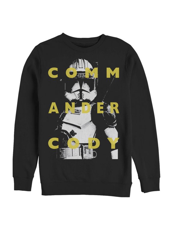 Men's Star Wars: The Clone Wars Commander Cody Text Overlay Sweatshirt Black Medium