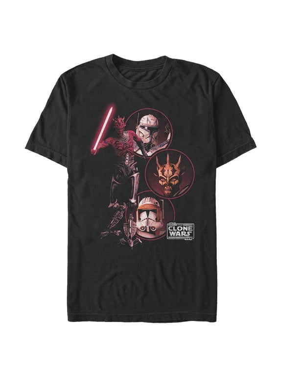 Men's Star Wars: The Clone Wars Dark Side Group Shot Graphic Tee Black Medium