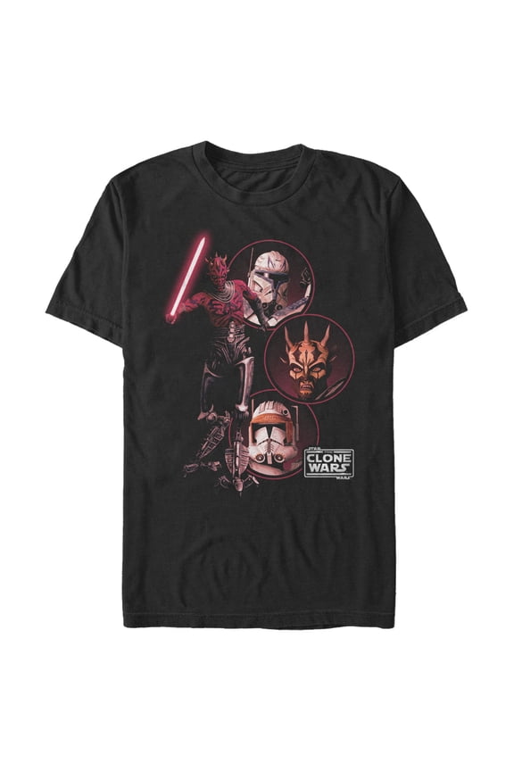 Men's Star Wars: The Clone Wars Dark Side Group Shot Graphic Tee Black Medium