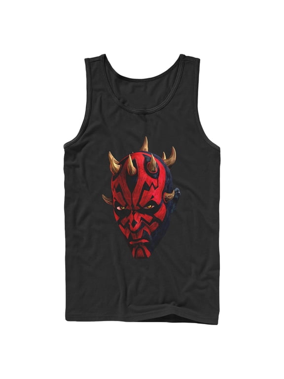 Men's Star Wars: The Clone Wars Darth Maul Big Face Tank Top Black 2X Large