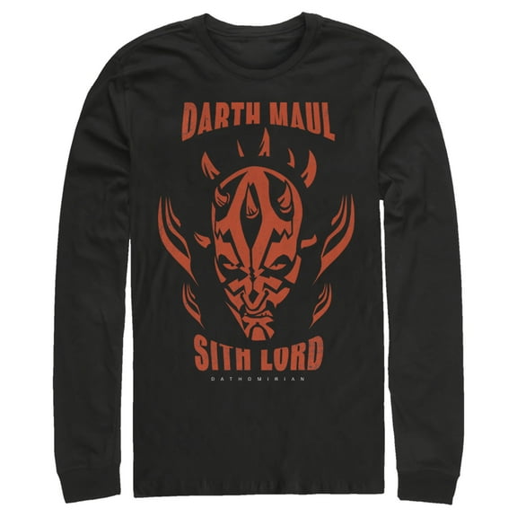 Men's Star Wars: The Clone Wars Darth Maul Sith Lord  Long Sleeve Shirt Black Medium