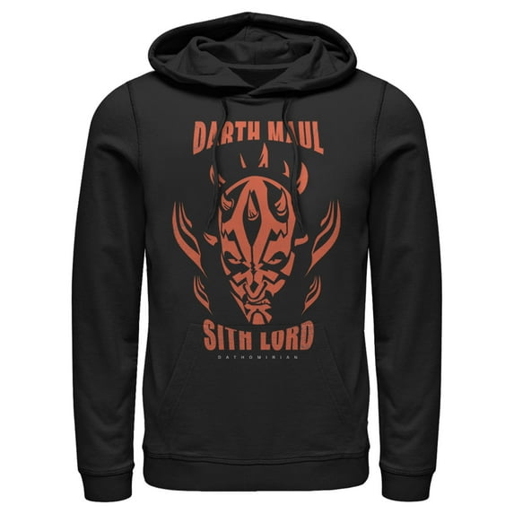 Men's Star Wars: The Clone Wars Darth Maul Sith Lord Pull Over Hoodie Black Small