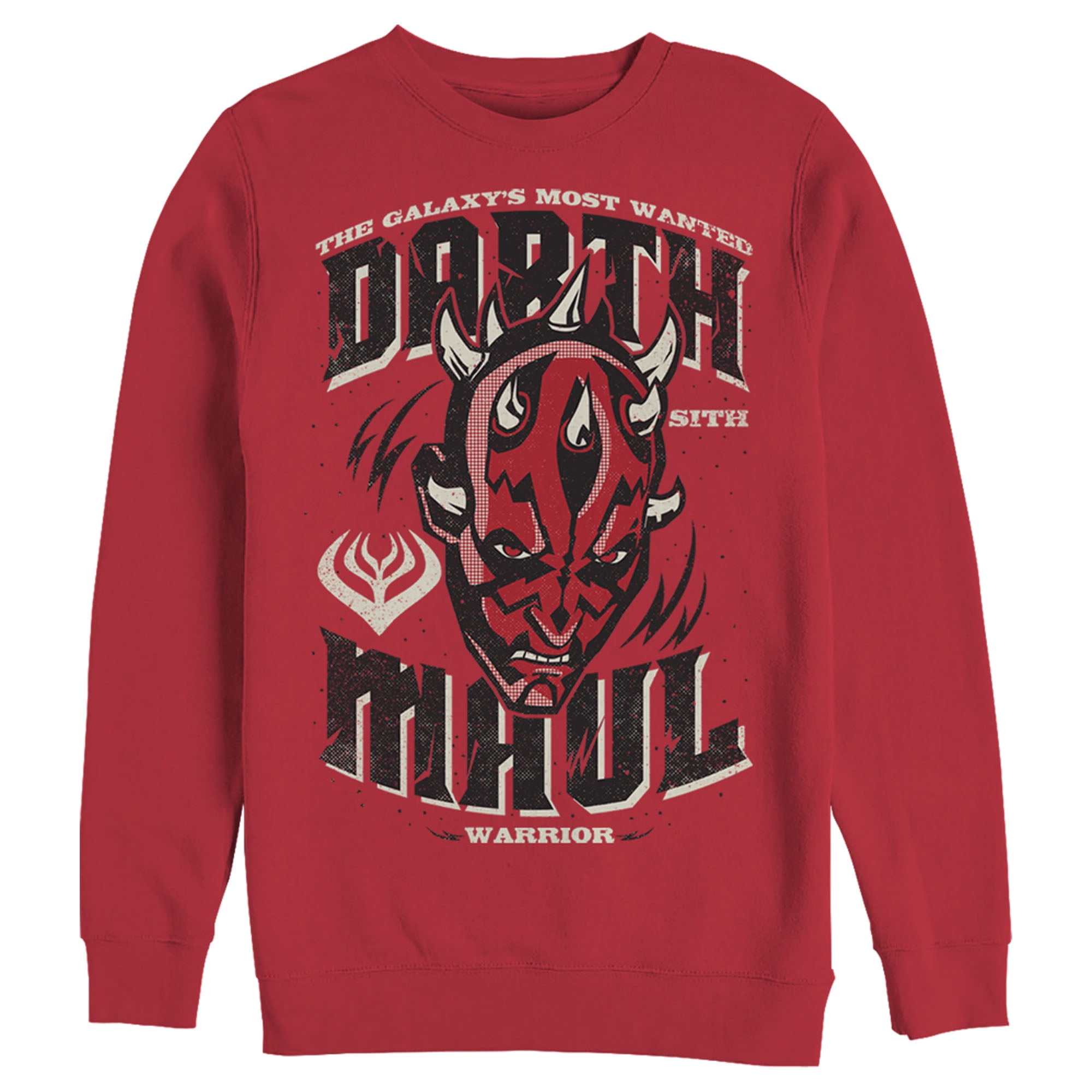Men s Star Wars The Clone Wars Darth Maul The Galaxy s Most Wanted Sweatshirt Red Small Walmart