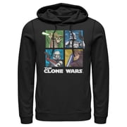 Mens Star Wars The Clone Wars Group Shot Box Up Pull Over Hoodie Black Medium