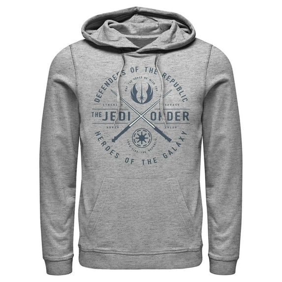 Men's Star Wars: The Clone Wars Jedi Order Emblem Pull Over Hoodie Athletic Heather Small