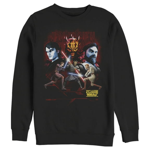 Men's Star Wars: The Clone Wars Jedi Vs. Sith  Sweatshirt Black 2X Large