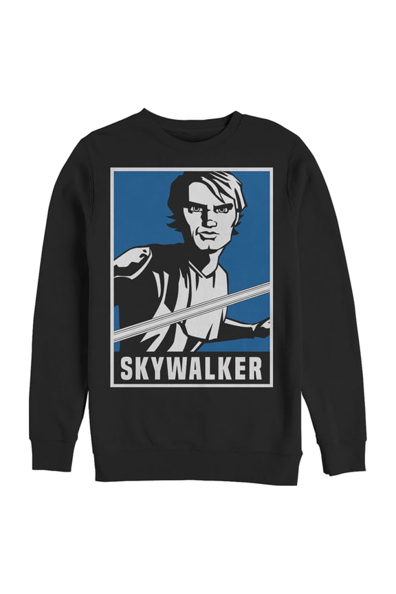 Men's Star Wars: The Clone Wars Luke Skywalker Poster Sweatshirt Black Large