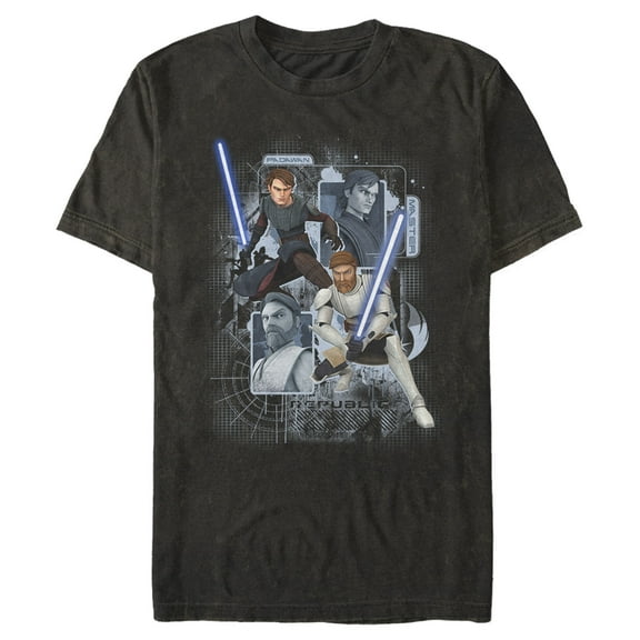 Men's Star Wars: The Clone Wars Padawan Master  Graphic Tee Black Large