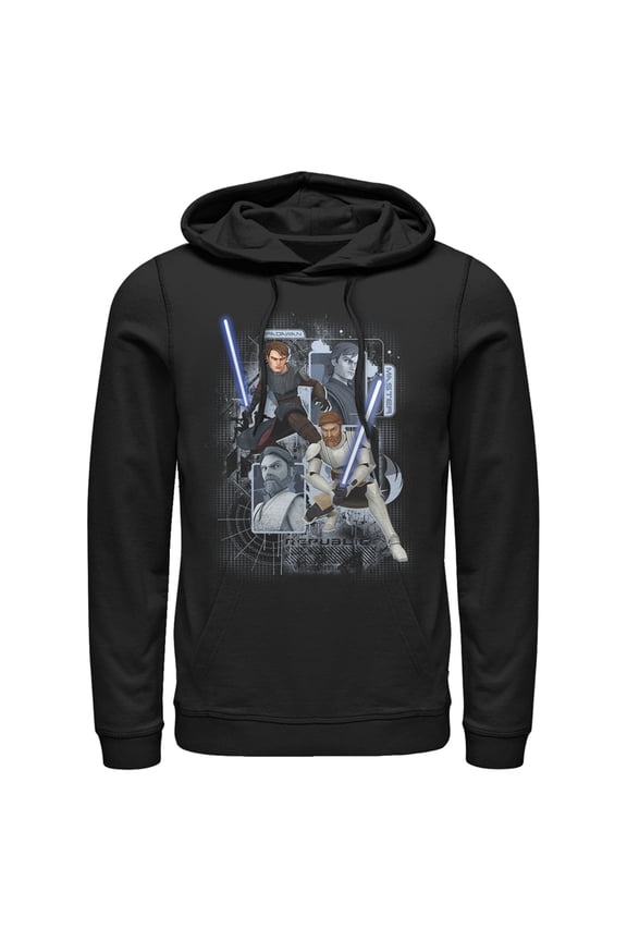 Men's Star Wars: The Clone Wars Padawan Master Pull Over Hoodie Black Large
