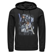 Mens Star Wars The Clone Wars Padawan Master Pull Over Hoodie Black Medium