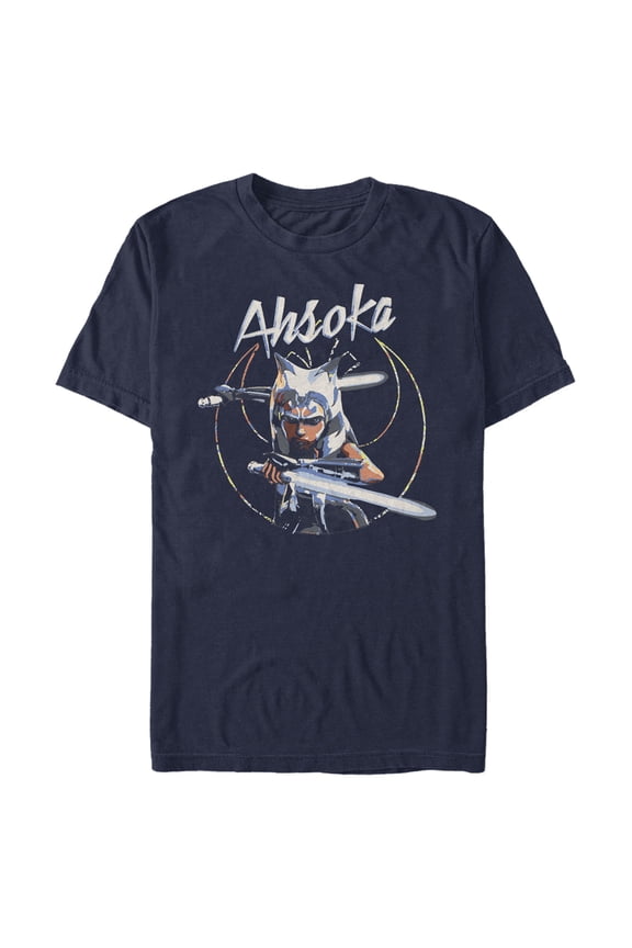 Men's Star Wars: The Clone Wars Rebel Alliance Ahsoka Graphic Tee Navy Blue Large